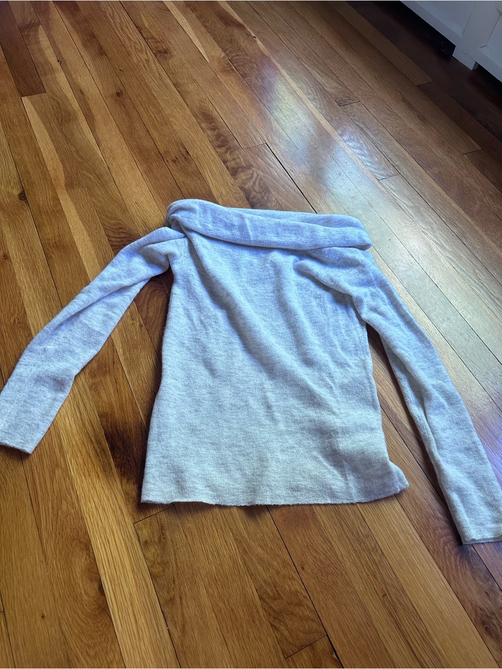 Madewell Light Gray Off-Shoulder Knit Top